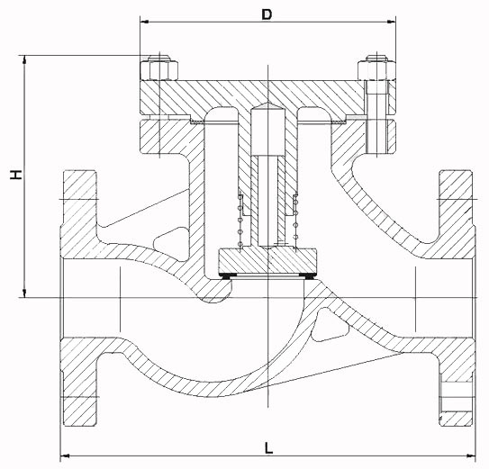 H41H、H41Y升降式止(zhi)回閥内部(bù)結構示意(yì)圖