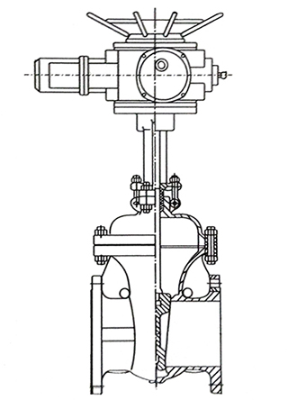 齒輪(lún)閘閥結構(gòu)示意圖