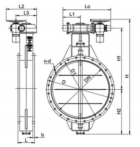 通(tōng)風蝶閥結(jié)構示意圖(tu)